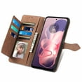 thumbnail image 3 of Dteck for Samsung Galaxy S25 Edge Case Wallet with Card Holder Slots & Zipper Pocket, Embossed PU Leather Flip Cover with Wrist Strap for Galaxy S25 edge 2025,Brown, 3 of 6
