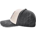 thumbnail image 4 of Cash Hank Willie Waylon Vintage Washed Distressed Cotton Dad Hat Baseball Cap Adjustable Denim Dad Hat, Black and White, 4 of 9