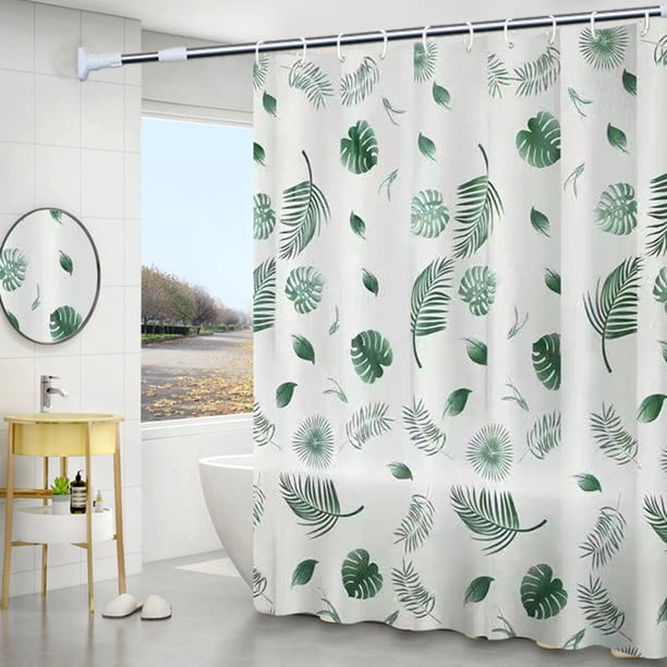 Cortina impermeable de 180x200 cm para dormitorio (hoja verde)