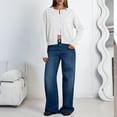 thumbnail image 6 of SUNBS Womens Cropped Cardigan Long Sleeve Sweaters for Women Lightweight Blouse Fall Knit Top Fashion Button Up Clothes, 6 of 10