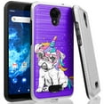 thumbnail image 1 of DALUX Silver Combat Phone Case Compatible with AT&T Fusion Z (V340U) / AT&T Motivate (V341U) - Glasses Unicorn Dog, 1 of 1