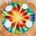 thumbnail image 2 of Colorful Tie Dye Mandala Pattern Round Fitted Tablecloth with Elastic Edge,Dining Table Cover Waterproof,Outdoor Round Tablecloth for Camping,Dining,Indoor and Outdoor, 2 of 7