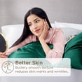 thumbnail image 4 of Juego de 2 fundas de almohada Bedsure Satin Standard, color verde oscuro, 4 of 6
