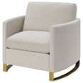 thumbnail image 3 of Coaster Corliss Upholstered Curved Track Arm Chair, Beige, 3 of 10