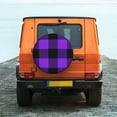 thumbnail image 2 of Fotbe Purple Buffalo Plaid Spare Tire Cover Thickening Universal Fit for Jeep, Trailer, RV, SUV, Truck, Tough Tire Wheel Soft Cover-15 inch, 2 of 9