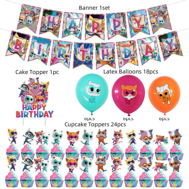  Super Kitties Party Supplies 40Pack include 20 plates, 20  napkins for the Super Kitties Birthday party Decoration : Toys & Games