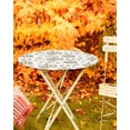 thumbnail image 5 of Round Fitted Tablecloths with Elastic Edge Autumn White Pumpkin Thanksgiving Oil-Proof Waterproof Wipeable Table Cover for Kitchen Dining Party Decor Farm Leaves Watercolor Table Clothes,55" - 60", 5 of 6