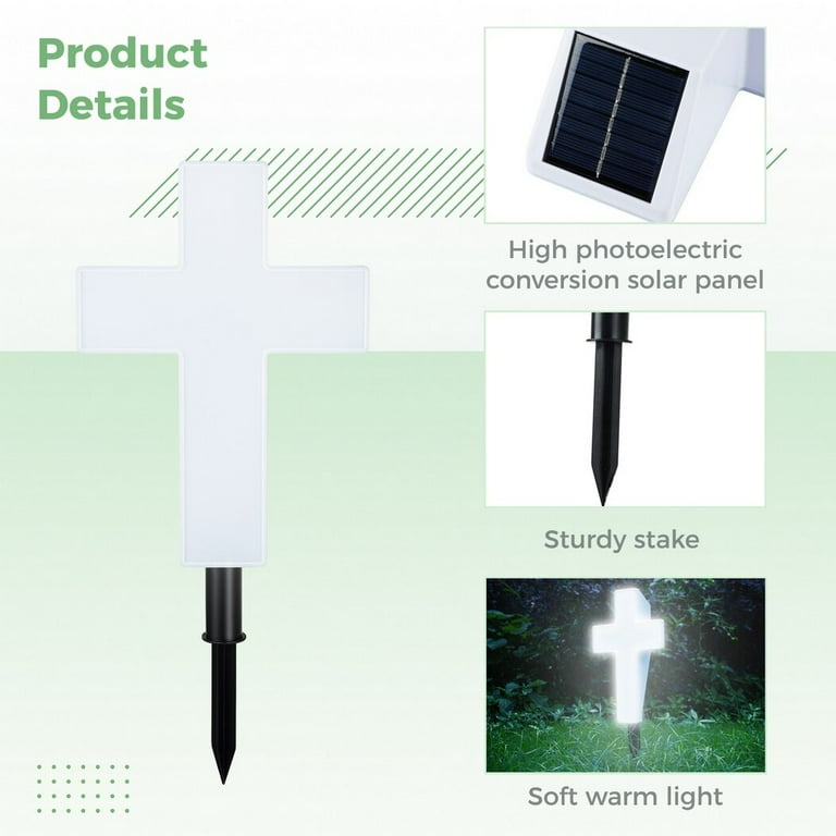 Solar Eternal Light Cross Ragyzity Solar Cross Garden Stake Outdoor