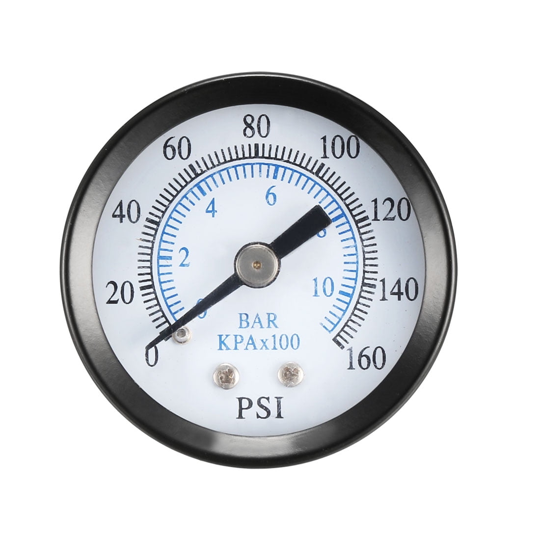 Dry Pressure Gauge, 0-160 PSI/0-10 BAR Dual Scale 1/8" NPT Center Back