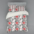 thumbnail image 2 of Ambesonne Grunge Bedding Set 3 Pcs, Mandala Rounds, Twin XL, Vermilion Black White, 2 of 3