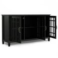 thumbnail image 3 of Connaught 60 inch Wide Solid Wood Wide Storage Cabinet Buffet in Black, 3 of 13
