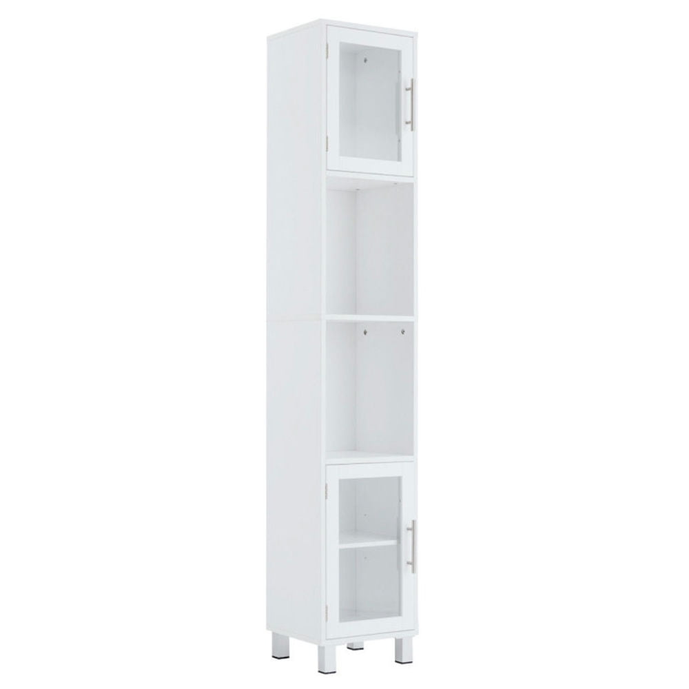 Finihen Bathroom Storage Cabinet, Bathroom Floor Cabinet, 71 Inch Height Wooden Organizer Bathroom Tall Tower Storage Cabinet Unit, for Bathroom, Living Room, Bedroom, Kitchen, White Finihen Bathroom Storage Cabinet, Bathroom Floor Cabinet, 71 Inch Height Wooden Organizer Bathroom Tall Tower Storage Cabinet Unit, for Bathroom, Living Room, Bedroom, Kitchen, White