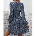 thumbnail image 4 of jinghuiyue Women Long Sleeve Dresses Casual V Neck A-line Midi Dress with Elastic High Waist L, 4 of 5