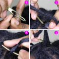 thumbnail image 3 of WILLBOND 5 Pcs Dreadlock Interlocking Tool for Locs with Metal Box Sisterlock Retighten Tool for Dreadlocks Interlocks Crochet Braiding Hair Tightening Maintaining Extensions Accessory(Gold), 3 of 8