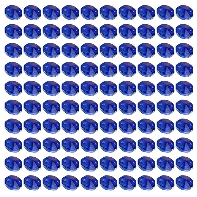 14 mm 200 piezas cuentas octagonales de cristal 2 agujeros DIY accesorios de cristal para decoración del hogar y boda