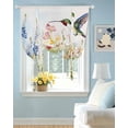 thumbnail image 2 of Floral Hummingbird Tie Up Curtains for Window, Thermal Insulated Balloon Shade Adjustable Rod Pocket Curtains Valance Panels for Kitchen Bathroom Cafe 42 x 45 Spring Watercolor Flowers, 2 of 6