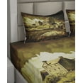 thumbnail image 2 of Ambesonne Medieval Fitted & Top Sheet Set with Shams, Old Scottish Castle, Grey Green, 2 of 4