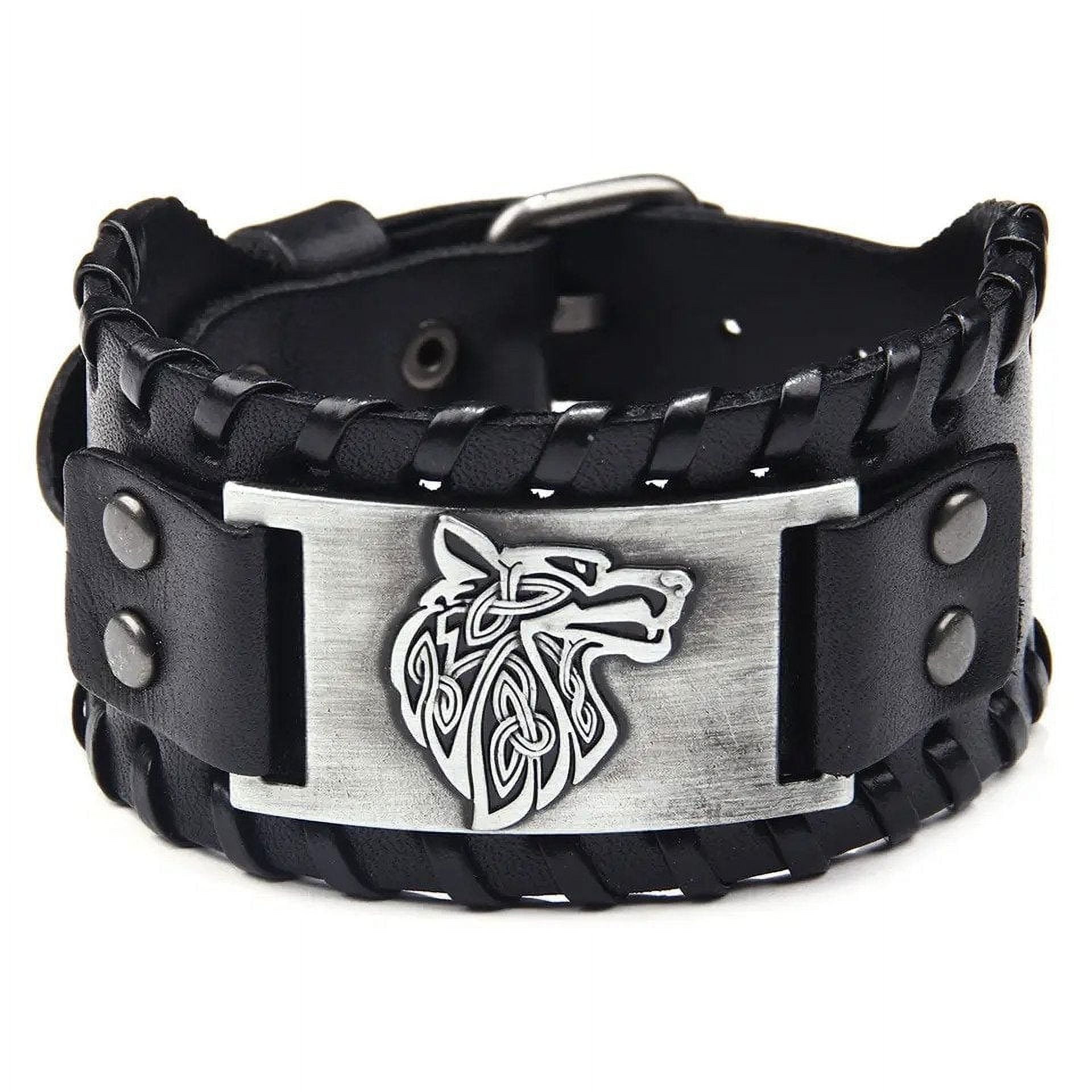 Large Silver Viking Wolf Bracelet — VikingStyle