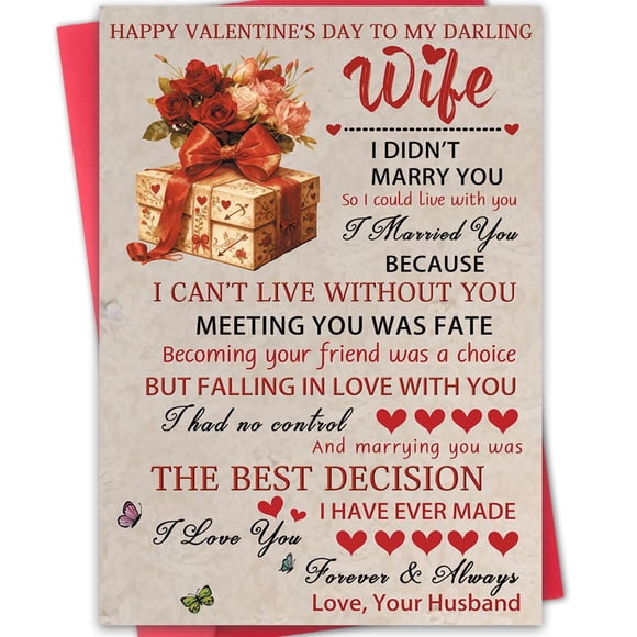 Tarjeta de San Valentín, regalos románticos de Hongshan para esposa