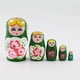 thumbnail image 5 of Juego de muñecas rusas Matryoshka de anidación, decoración pintada a mano, 5 uds. (verde) Likrtyny juguetes de los niños, 5 of 9