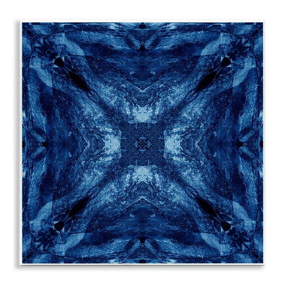 Stupell Industries Mirrored Blue Pattern Abstract Painting Unframed Art Print Wall Art, 12 x 12