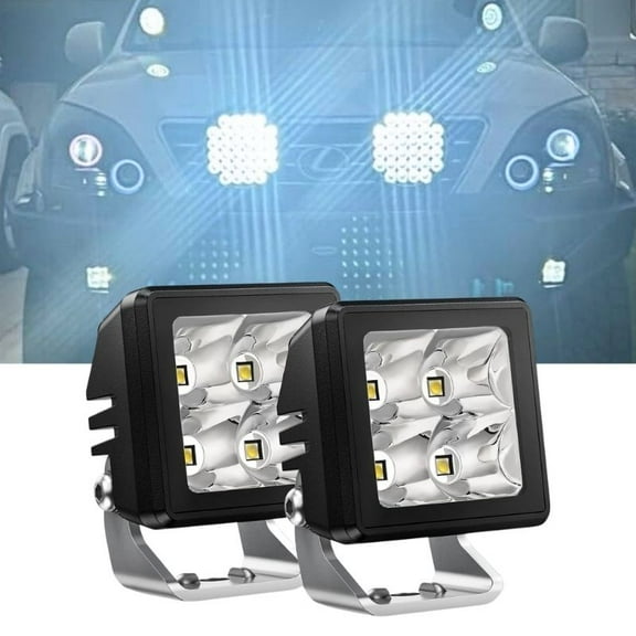 Nilight Motorcycle Led Pods 2Pcs 2inch 20W Spot Beam Square Mini Driving Work Lights Built-in EMC Offroad Lights Side Light Ditch Lights for Tractor Truck Motorbike Boat ATV