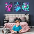 thumbnail image 2 of Video Game Wall Art Prints Set of 3, 12" X 16" Framed Gaming Decorations Canvas Print Colorful Gaming Themed Wall Decor Funny Game Poster Pictures for Boys Bedroom Playroom Living Room, 2 of 6