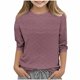 thumbnail image 2 of Blusa de poliéster para mujer, cuello redondo, manga 3/4, color liso, a la moda para niños, 2 of 5