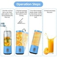 thumbnail image 4 of Portable Blender USB Rechargeable 15oz Personal Blender for Shakes and Smoothies Waterproof Leakproof-Lid Stainless Steel Blades Fresh Juice Blender for Home Travel Sport Office Blue, 4 of 7