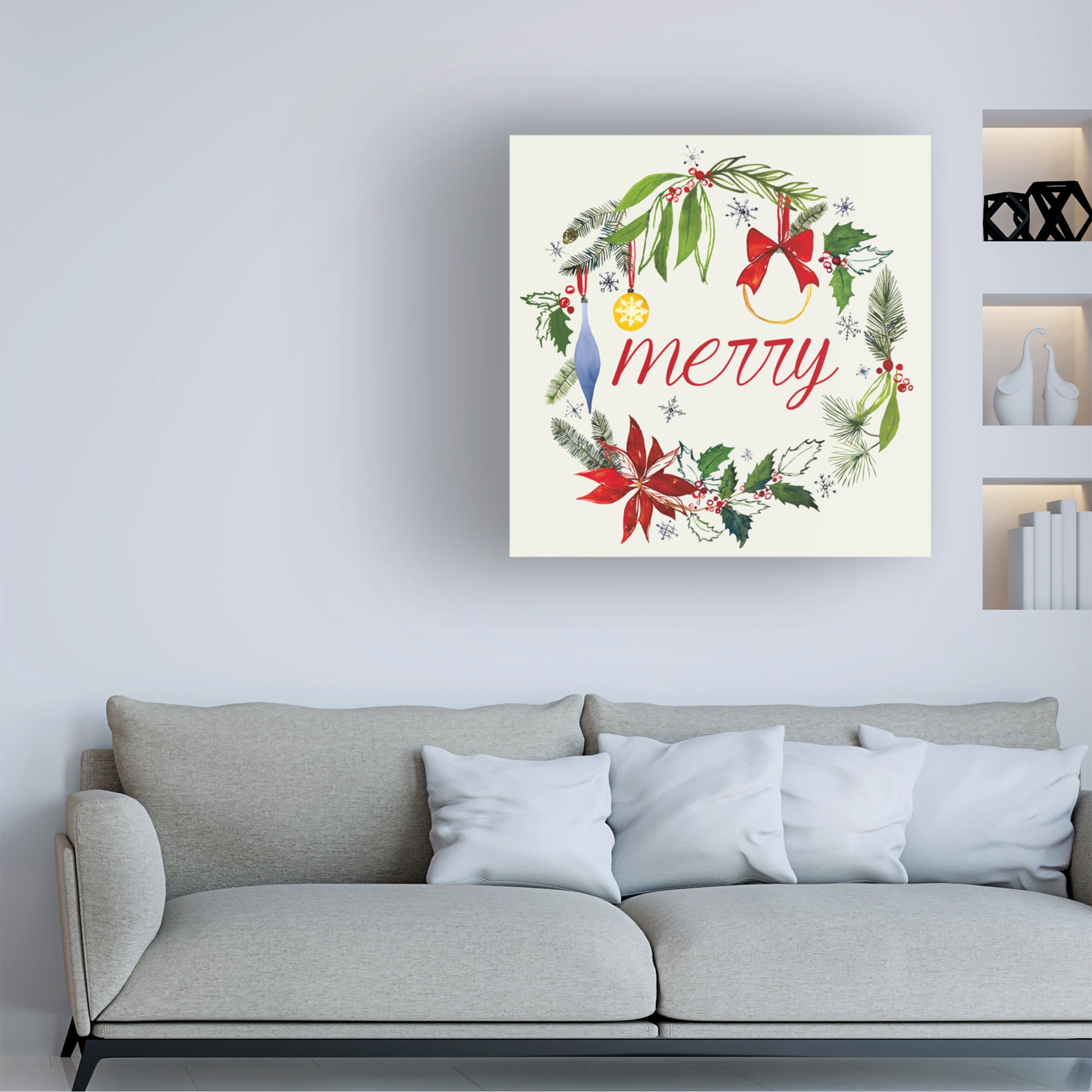 Harriet Sussman 'Watercolor Christmas VIII' Canvas Art