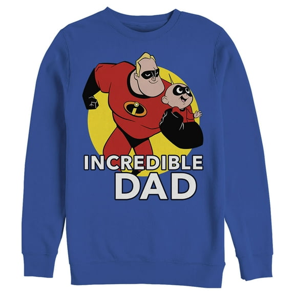Men's The Incredibles 2 Jack-Jack and Mr. Incredible Best Dad  Sweatshirt Royal Blue Medium