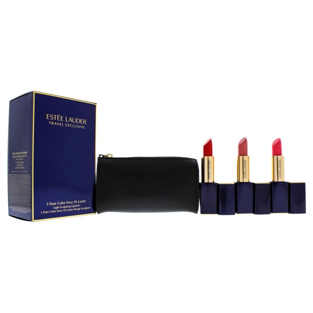 3 barras de labios para esculpir la luz Estee Lauder 110 Nude Reveal 220 Sheer Sin 320 Drop Dead Red bolsa de cosméticos