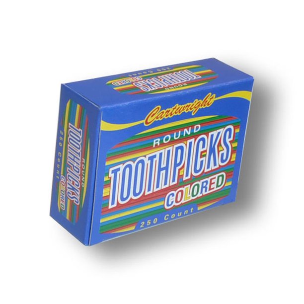 2/12/250ct. Colored Round Toothpicks Box