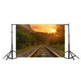 thumbnail image 2 of GreenDecor 7x5ft Backdrop Photography Background Rural Railroad Tracks Forest Mountain Nature Scene Children Kids Adults Portraits Backdrop Photo Studio Prop, 2 of 5