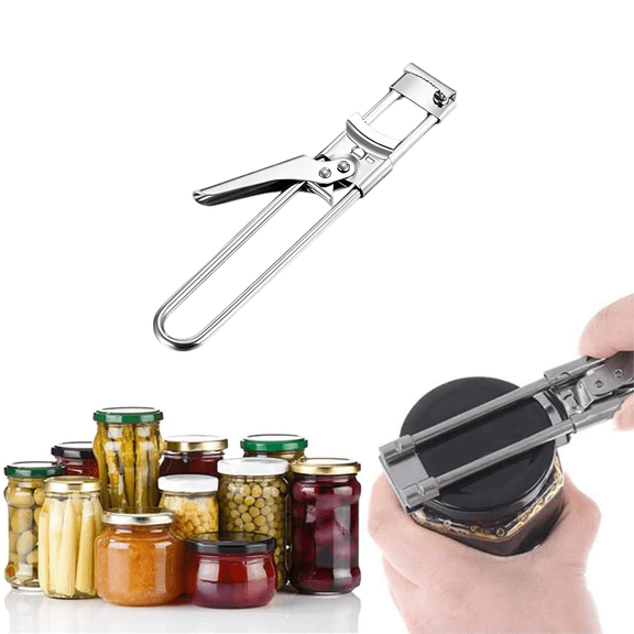 Stainless Steel Jar Opener, Adjustable Manual Can and Bottle Opener for Kitchen