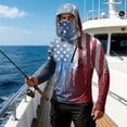 thumbnail image 4 of Men's Workout Long Sleeve Fishing Hoodies UPF 50+ Sun Protection USA 250th Anniversary Flag Print Dry Fit Sun Shirt, 4 of 4