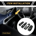 thumbnail image 2 of Unique Bargains 1 Set Front Door Window Switch Panel Cover Trim for Ford for Ranger 2023-2024 Master Power Window Switch Cover Trim Carbon Fiber Pattern ABS Black, 2 of 6
