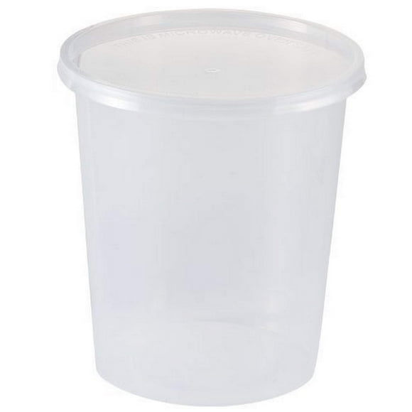 Nicole Home Collection Contenant Rond Transparent avec Couvercle-32 Oz 4 Pcs, 32 Oz