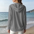 thumbnail image 6 of Cowsor Womens Hooded Button Down Cardigans Long Sleeve Drawstring Hood Side Pockets Solid Color Relaxed Fit Soft Knit Breathable Casual Layering Sweater Tops, 6 of 7