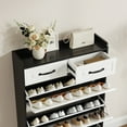 thumbnail image 7 of Kadyn Shoe Rack with 3 Doors, Shoe Organizer, White & Black Shoe Cabinet with 2 Drawers, Shoe Storage Cabinet for Living Room, Hallway, Entryway, 7 of 7