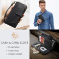 thumbnail image 5 of for Google Pixel 8 Pro Case Wallet for Women and Men, Google Pixel 8 Pro Case, PU Leather Magnetic Flip Strap Wristlet Zipper Card Holder Wallet Business Phone Cover for Google Pixel 8 Pro, Black, 5 of 10