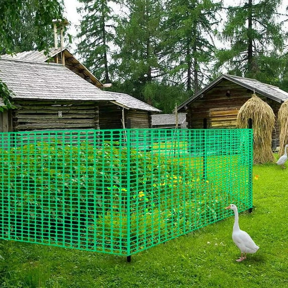 V Protek Poultry Plastic Safety Fence Rabbit Fencing Mesh Deer Netting- 39"x164" Above Ground Temporary Plastic Barrier,for Swimming Pool,Silt,Garden,Lawn,Rabbits,Poultry, Dogs,Green