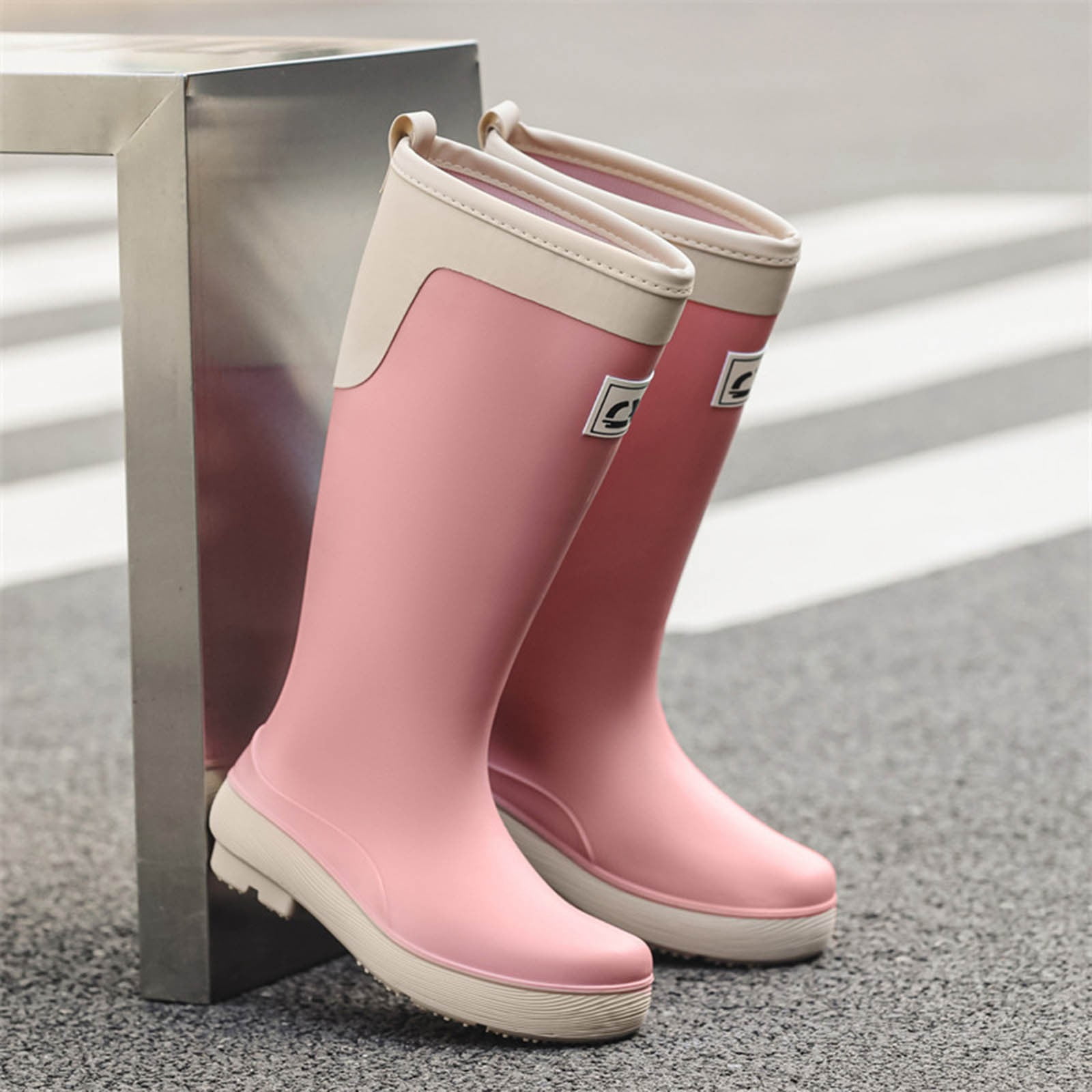 Knee High Rain Boots for Women Waterproof Rubber Garden Boots Non Slip Muck Boots Tall Fishing Water Shoes
