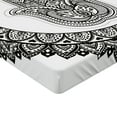 thumbnail image 2 of Ambesonne East Fitted Sheet, Traditional Art Style, Twin XL Size, White Black, 2 of 3