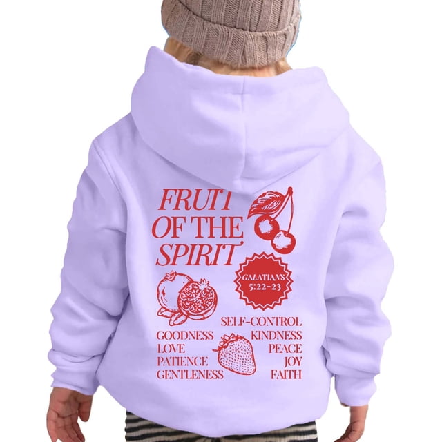 Liyamei Chandail à Capuchon et Chandails en Molleton pour Filles pour l'Hiver Tenue Décontractée Col Rond Imprimé Lettre Chandail pour Enfants de 2 à 13 Ans Activités Extérieures et Confort Quotidien Taille Violet, 2-3 Ans