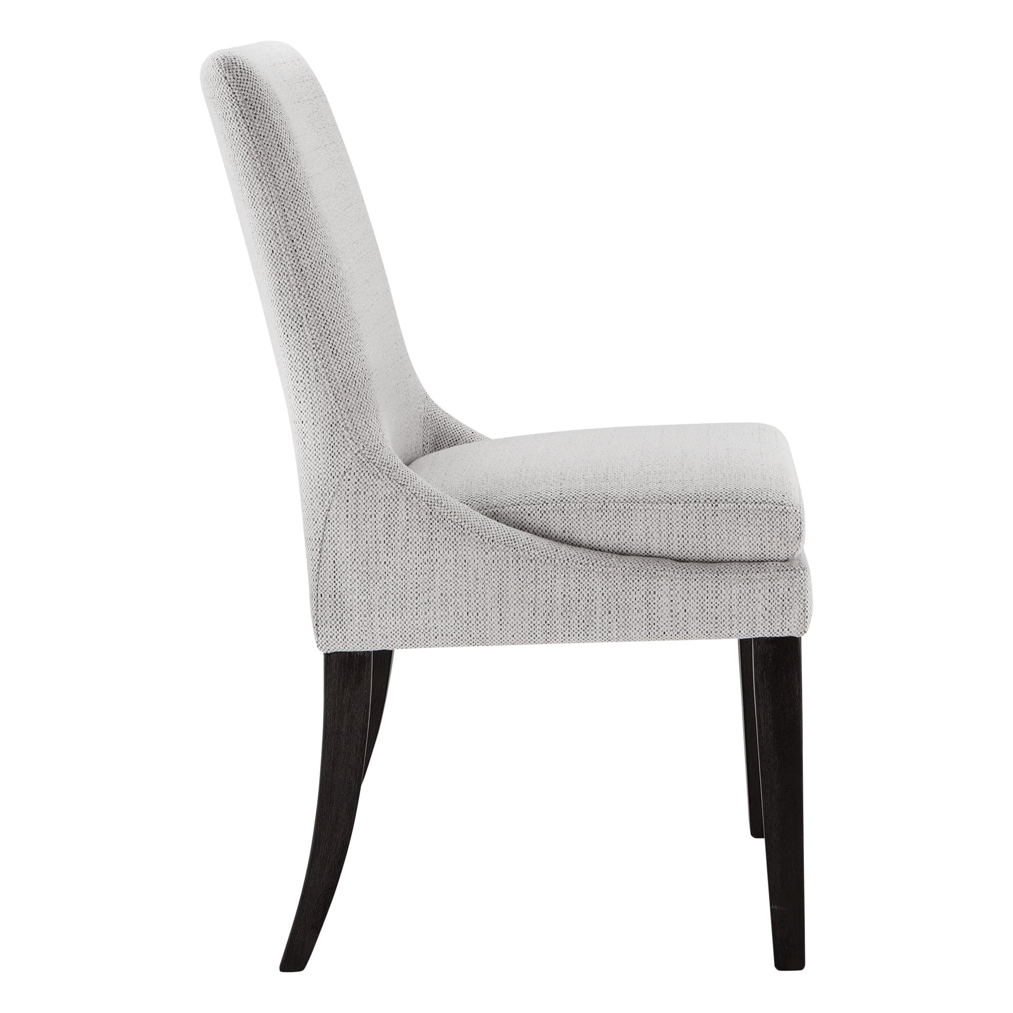 Spruce & Spring Modern Upholstered Dining Chair with Double-layed Cushioned Seat Set of 2, Ivory White