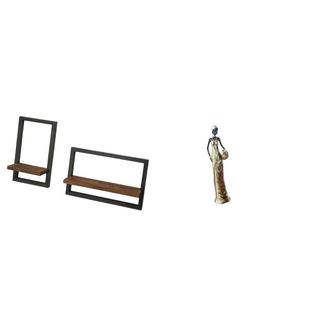 Estantes Flotantes Rústicos Modernos Para Cocina, Oficina O Comedor Con Escultura De Figura Femenina Tribal Africana. Adorno De Mesa. Figura Vintage Para Dormitorio O Armario. Regalo Ideal