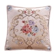 thumbnail image 1 of Funda de almohada bordada, funda de cojín cuadrada decorativa, antigua, de lujo, funda de almohada decorativa para decoración del hogar Beige, 1 of 8