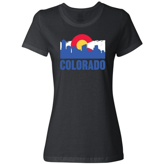 Inktastic Colorado Flag and Skyline Women's T-Shirt