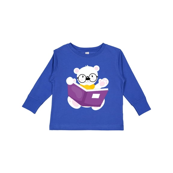 Inktastic Bear Going to School, Polar Bear, Cute Bear, Books Boys or Girls Long Sleeve Toddler T-Shirt